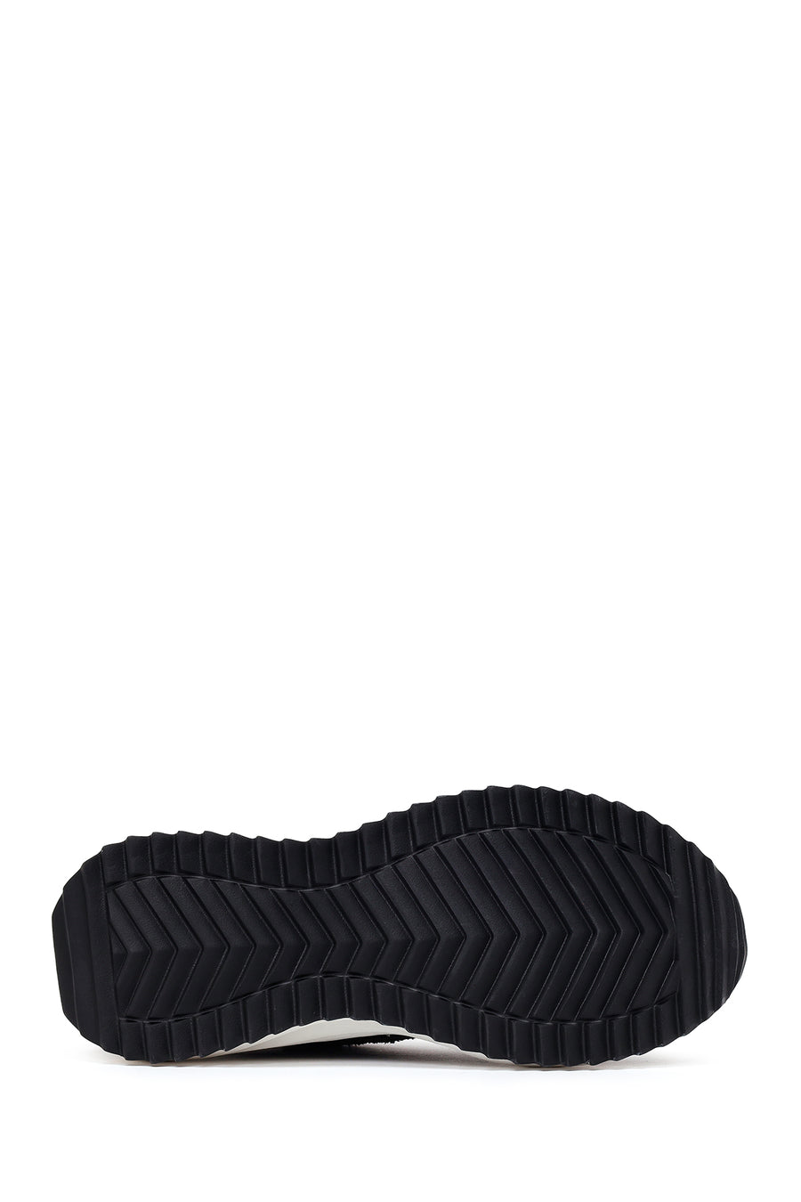 Kadın Siyah Bağcıklı Kalın Tabanlı Deri Sneaker