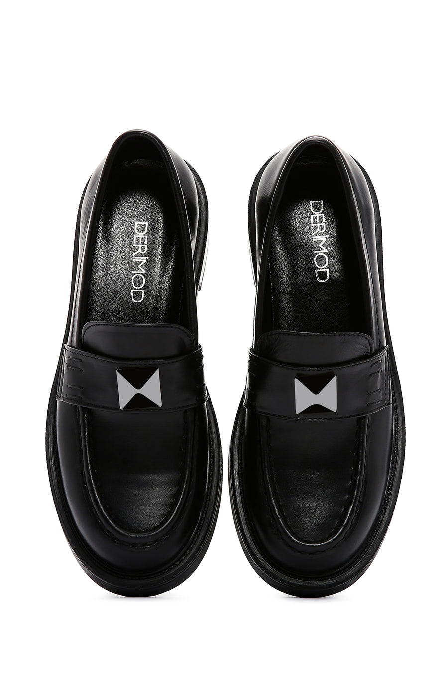 Women's Black Leather Masculine Casual Loafer