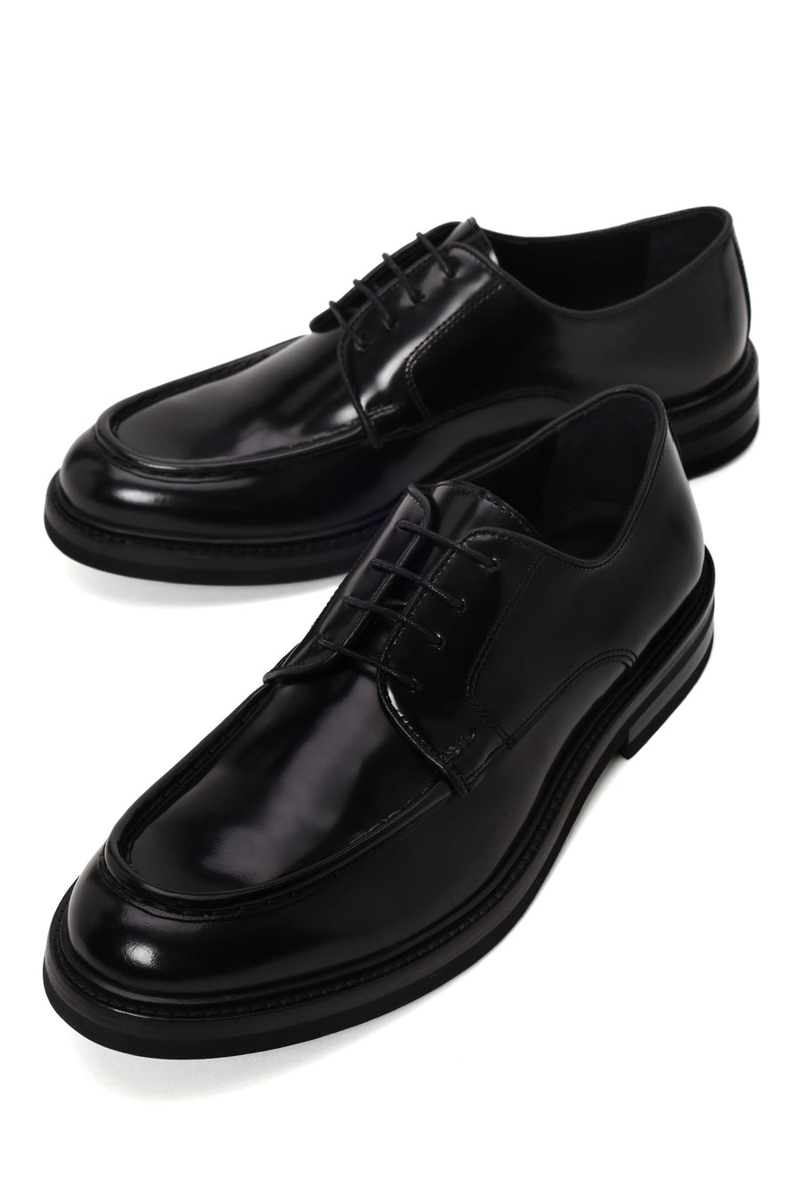 Male Black Lace-Up Leather Casual Shoes
