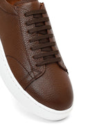 Men's Tan Lace-Up Thick Sole Leather Sneaker | Derimod
