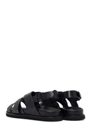 Men's Black Leather Sandals | Derimod