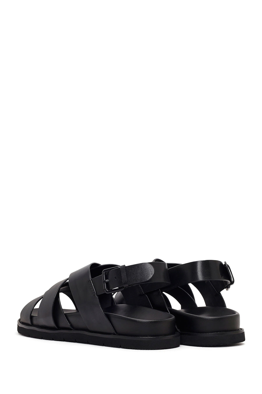 Men's Black Leather Sandals