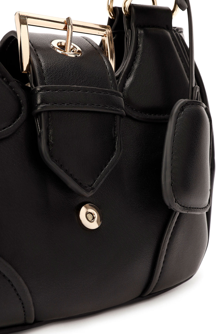Women's Black Long Strap Mini Shoulder Bag