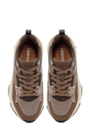 Kadın Bronz Bağcıklı Kalın Tabanlı Sneaker | Derimod
