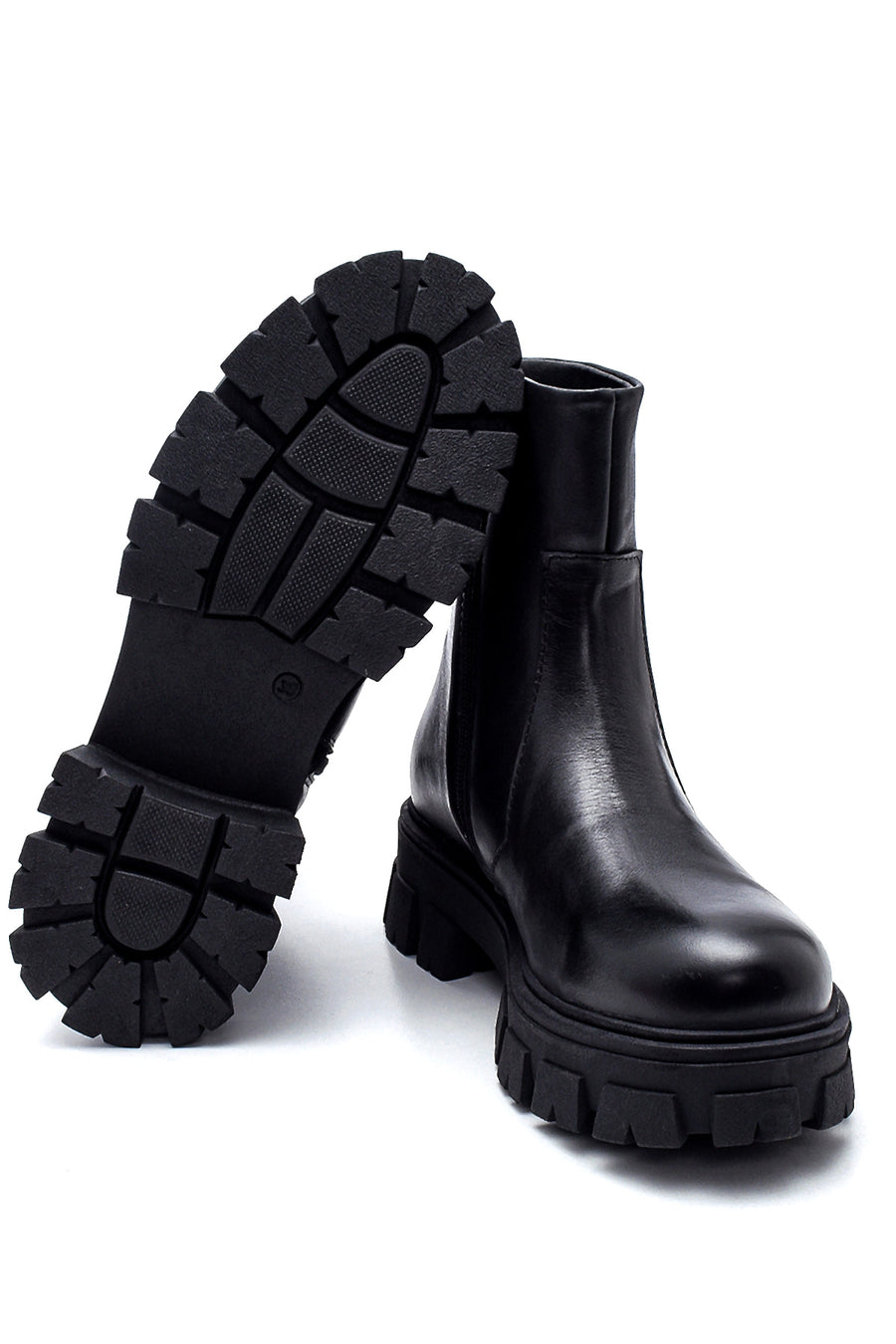 Women's Leather Zippered High Heel Boots