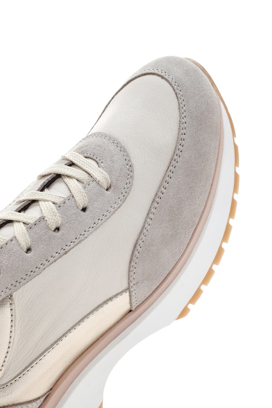 Women's Beige Leather Suede Detailed Sneaker