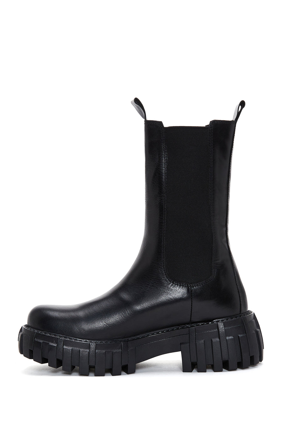 Women's Black Leather Chelsea Boots