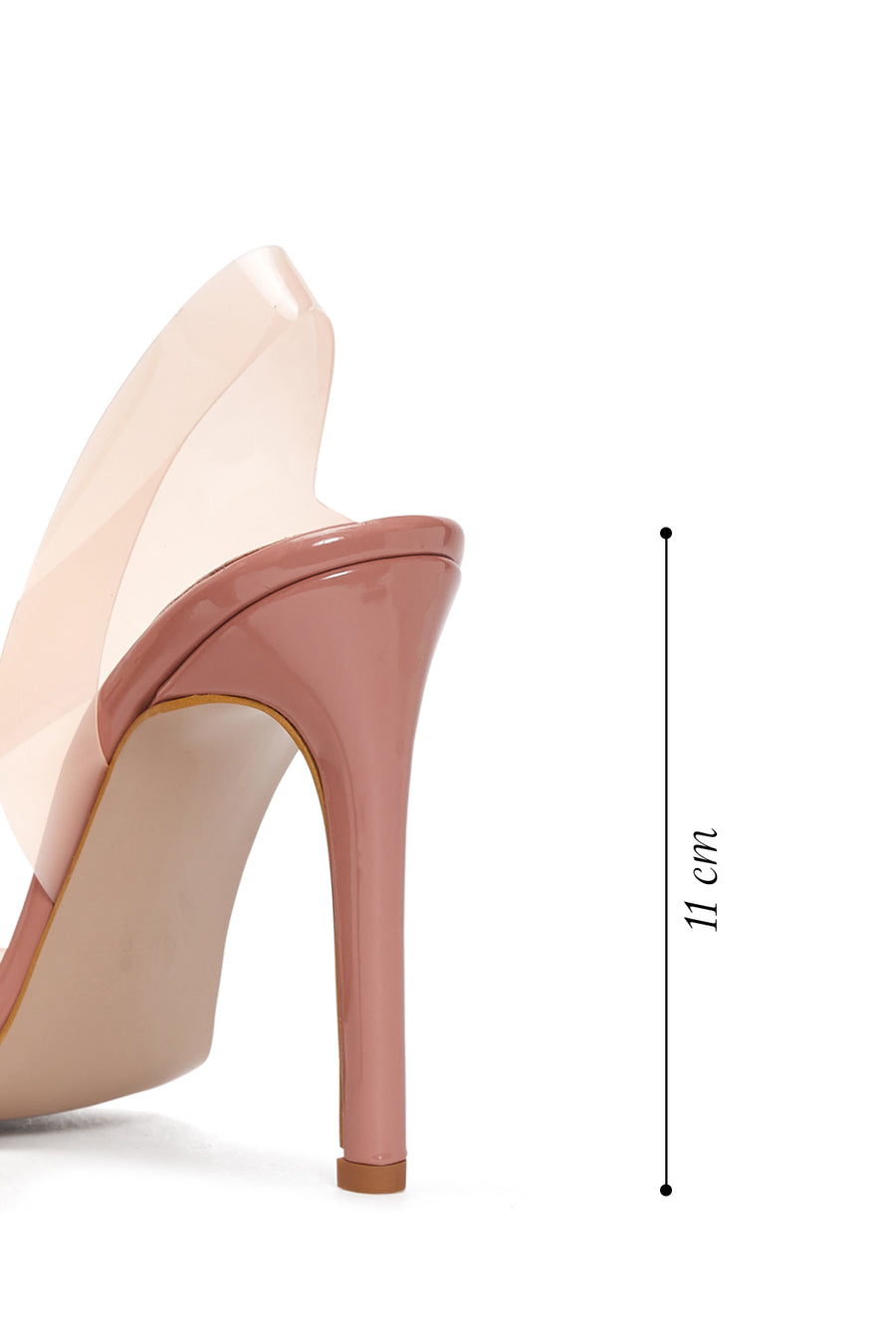 Women's Powder Transparent Heeled Sandals