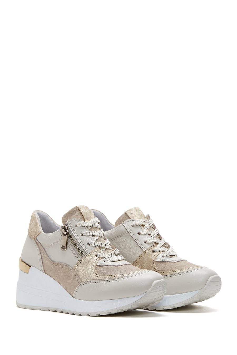 Women's Leather High Sole Sneaker