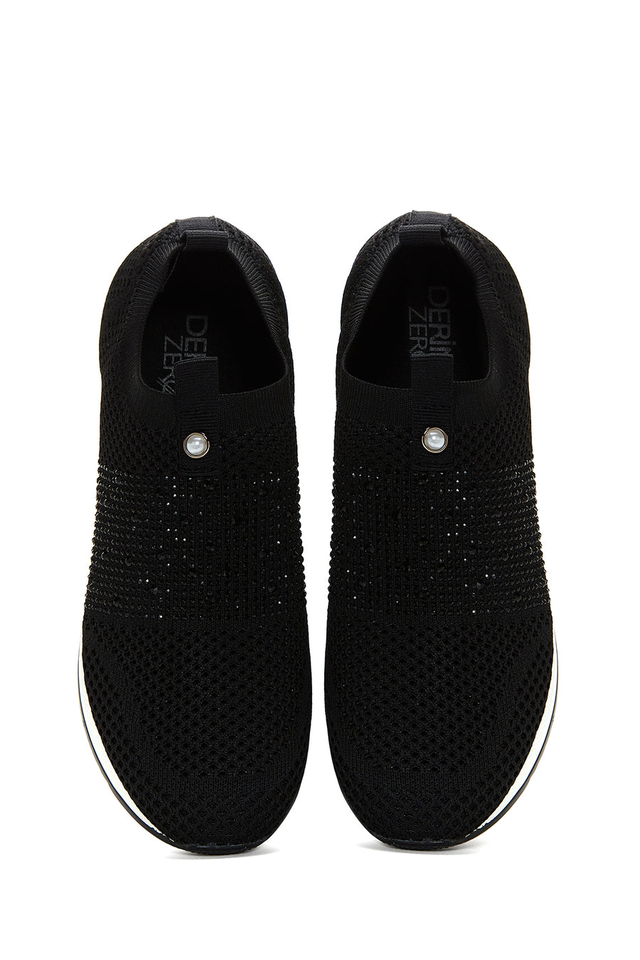 Kadın Siyah Taşlı Kalın Tabanlı Sneaker