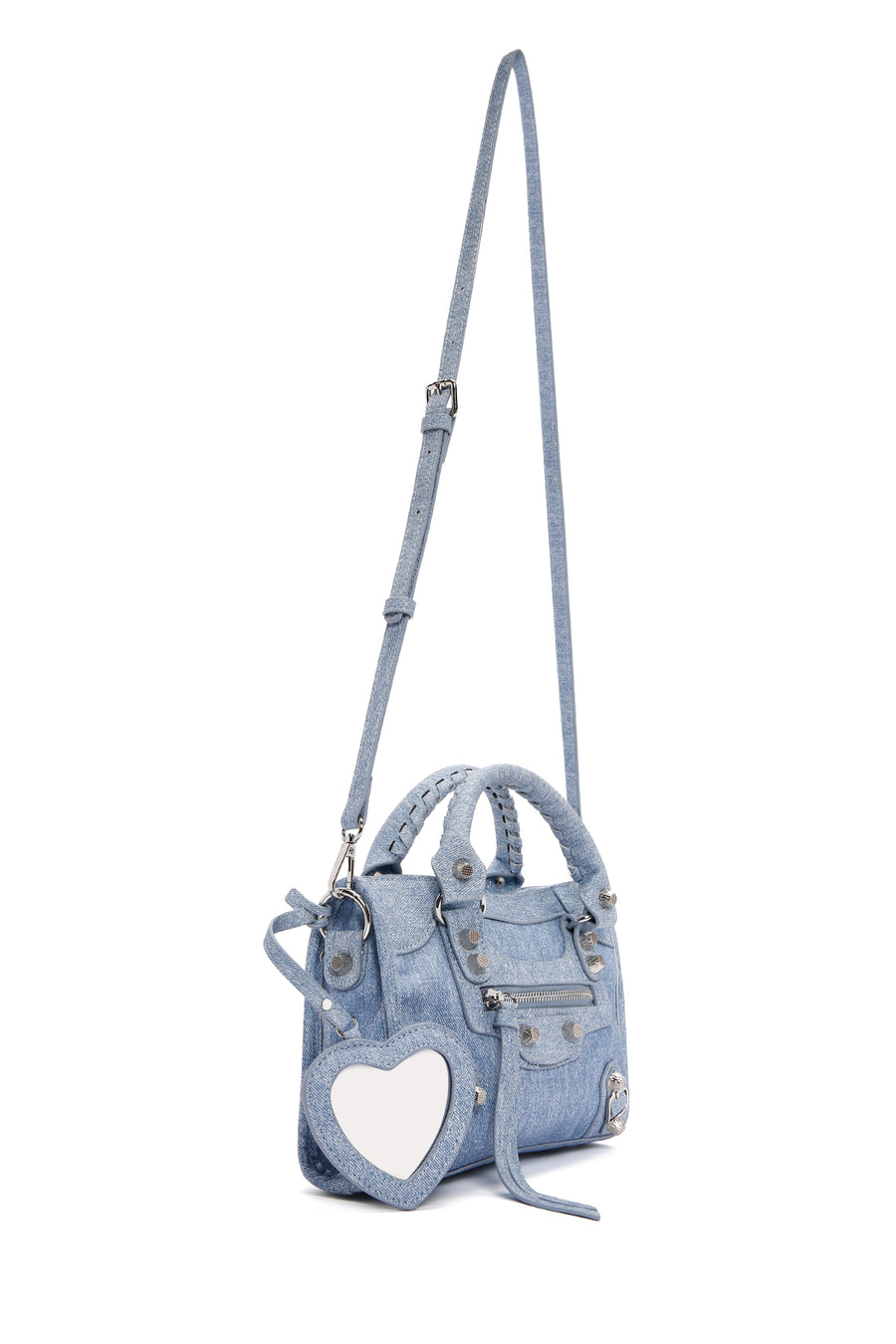 Women's Blue Long Strap Jean Fabric Crossbody Bag