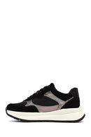 Women's Black Lace-Up Thick-Soled Leather Sneaker | Derimod