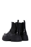 Women's Black Leather Thick Soled Chelsea Boots | Derimod