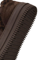 Kadın Kahverengi Bağcıklı Desenli Deri Sneaker | Derimod
