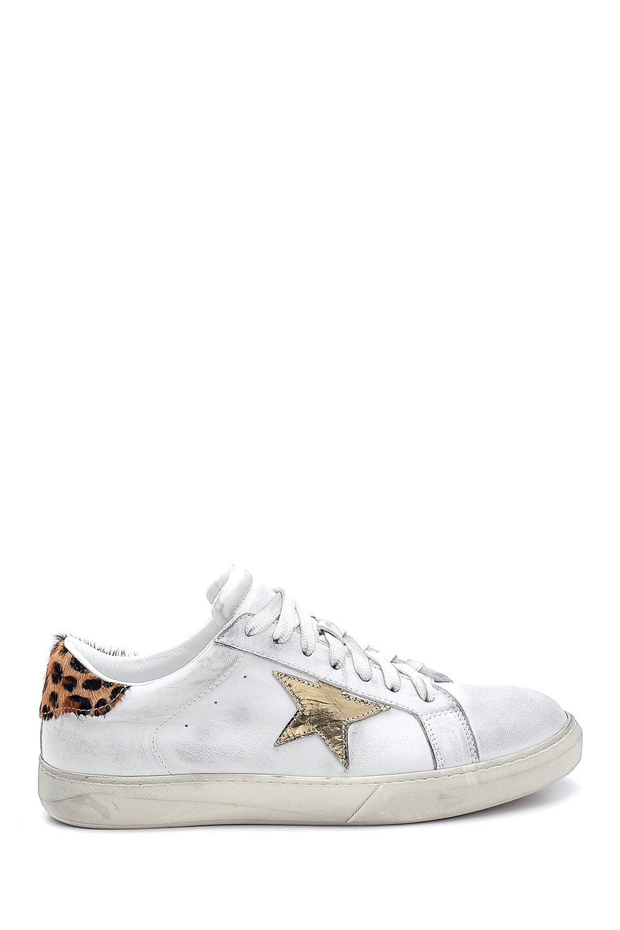 Women's Leather Star Detailed Sneaker 21SFD140414 | Derimod
