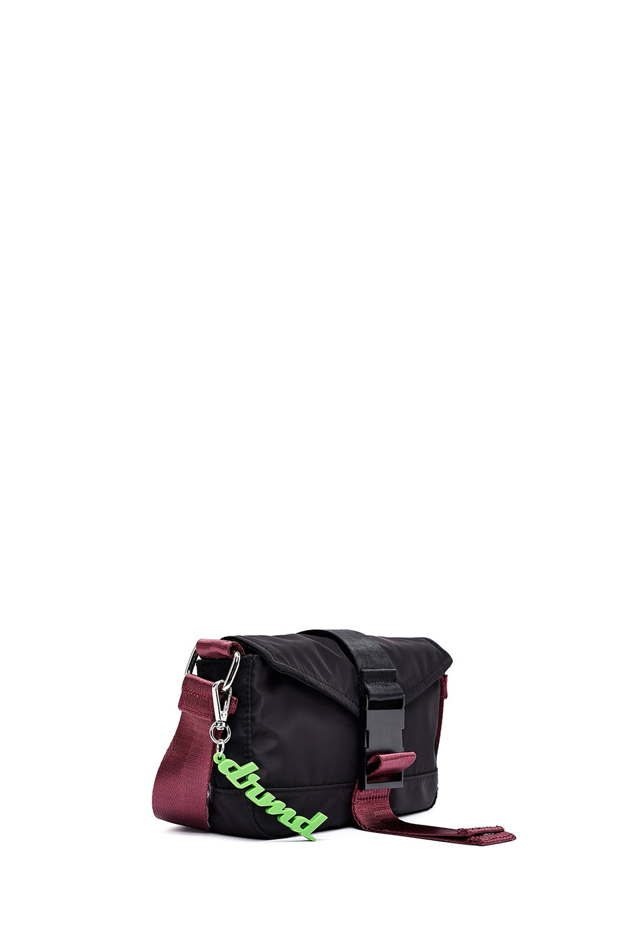 Women's Black Long Strap Mini Fabric Crossbody Bag
