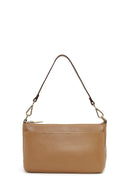 Woman Tan Long-Strap Leather Shoulder Bag | Derimod