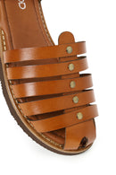 Woman Taba Buckled Leather Bodrum Sandal | Derimod