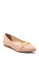 Women's Beige Buckled Ballerinas | Derimod