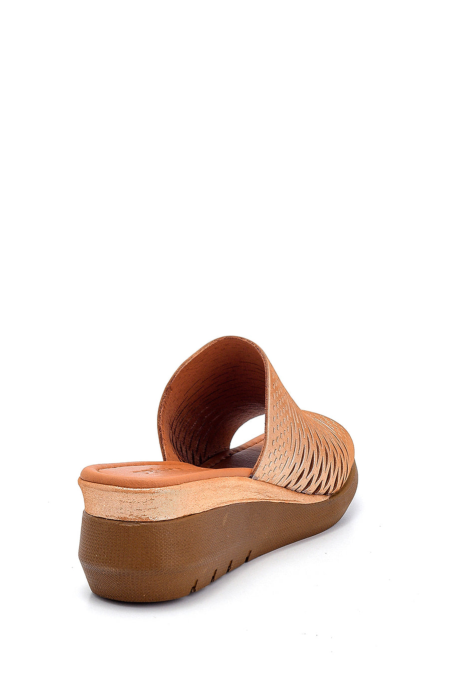 Women's Leather Glitter Detailed Slippers