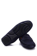 Men's Navy Blue Suede Leather Loafer | Derimod
