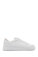 Women's White Lace-Up Leather Sneaker | Derimod