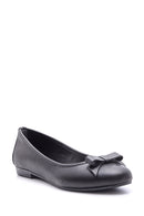 Women's Leather Bow Ballerina Ballet | Derimod