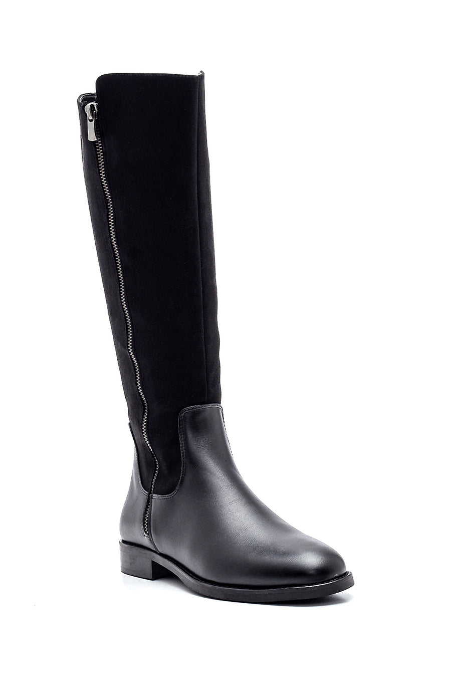 Women's Black Zippered Casual Boots