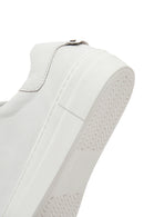 Women's White Lace-Up Leather Sneaker | Derimod