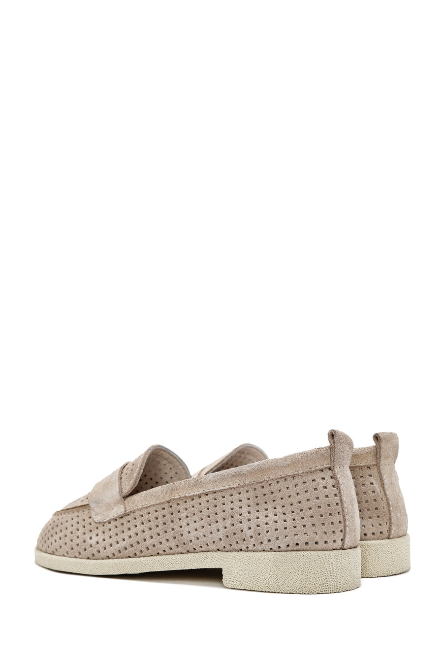 Women's Beige Suede Leather Loafer