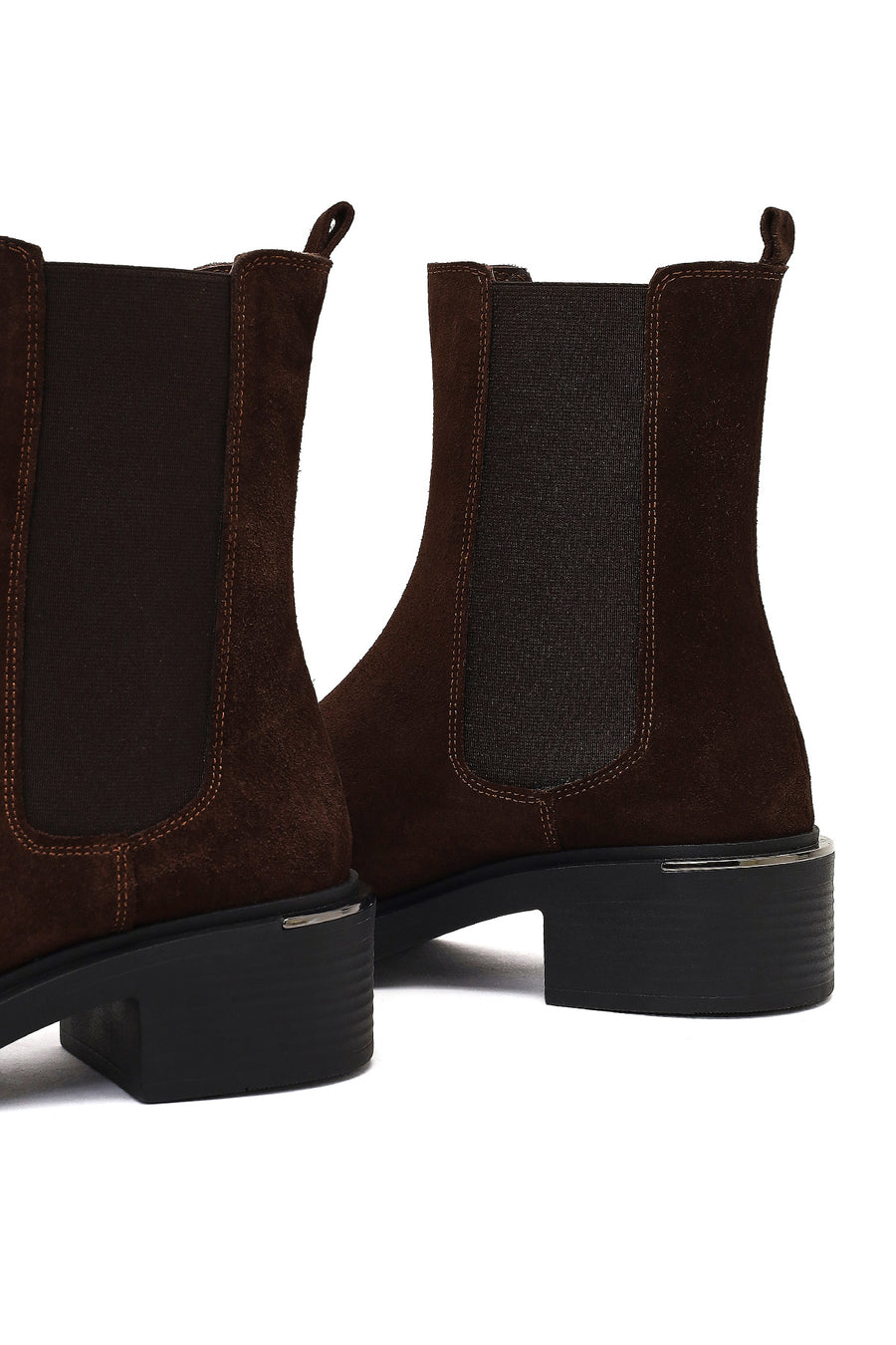 Women's Brown Thick-Soled Suede Leather Chelsea Boot