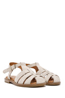 Women's Mink Suede Leather Sandals with Buckle Ankle | Derimod