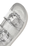 Women's Transparent Double Buckle Stone-Embellished Slippers | Derimod