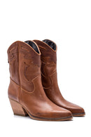 Women's Leather Heeled Cowboy Boots | Derimod
