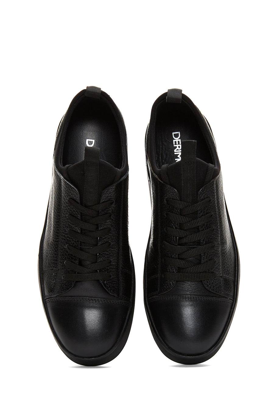 Men's Black Lace-up Leather Sneaker