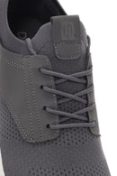 Men's Grey Lace-Up Fabric Sneakers | Derimod