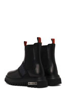 Harley Davidson Woman Black Nefud Thick-Soled Leather Chelsea Boots | Derimod