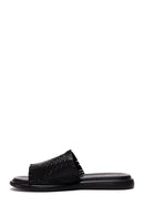 Women's Leather Comfort Braided Slippers | Derimod