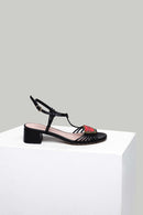 Watermelon Detailed Women's Heeled Leather Sandals | Derimod