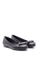 Women's Leather Bow Ballerina Ballet | Derimod