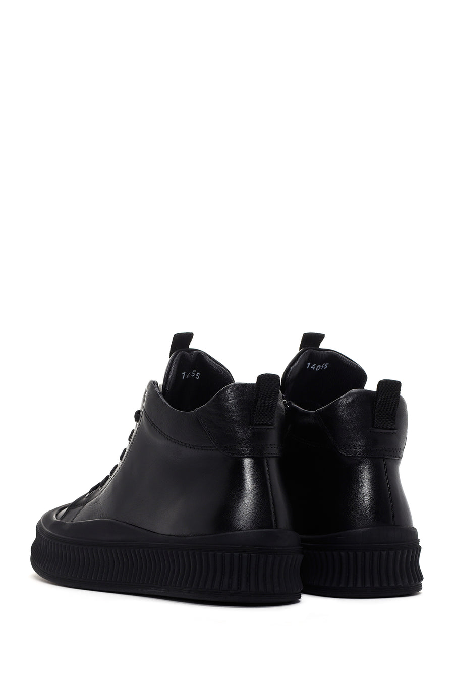 Erkek Siyah Deri Bilekli Sneaker