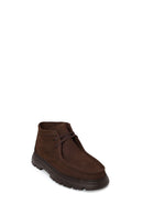 Male Brown Lace-Up Thick-Soled Nubuck Leather Boots | Derimod