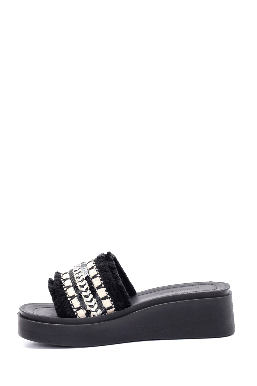 Women's Black Thick Soled Slippers