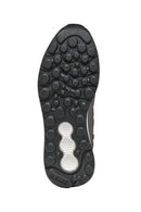 Geox Woman Grey Laced Thick Soled Fabric Sneakers | Derimod