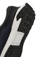 Men's Navy Blue Thick Sole Lace-Up Suede Leather Sneakers | Derimod