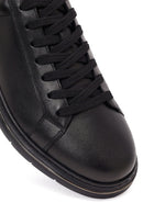 Male Black Lace-Up Leather Sneaker | Derimod