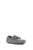 Men's Gray Suede Leather Loafer | Derimod