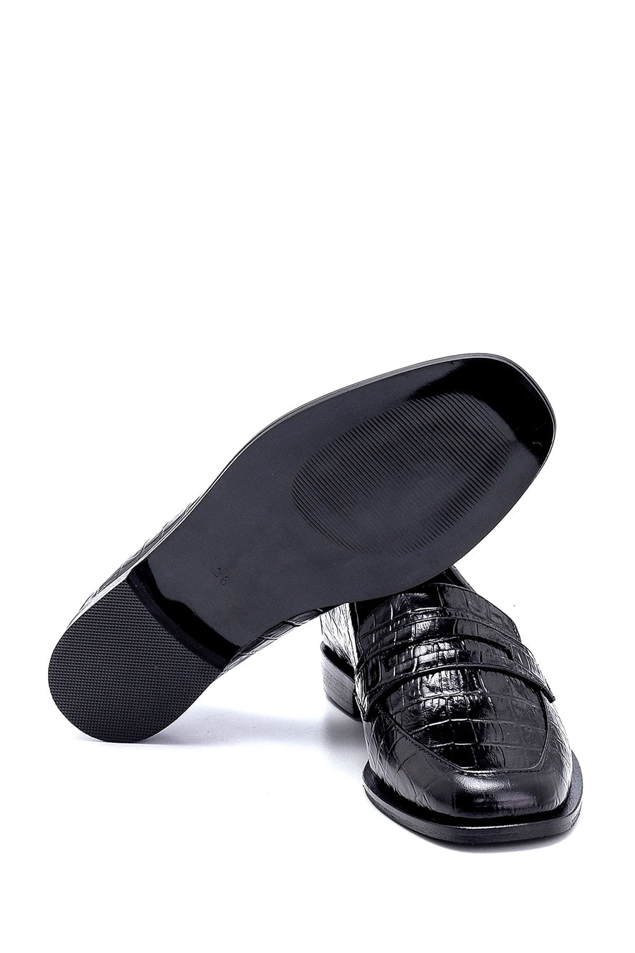Kadın Deri Kroko Detaylı Loafer