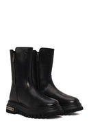 Harley Davidson Woman Black River Zip Closure Thick-Soled Leather Boots | Derimod