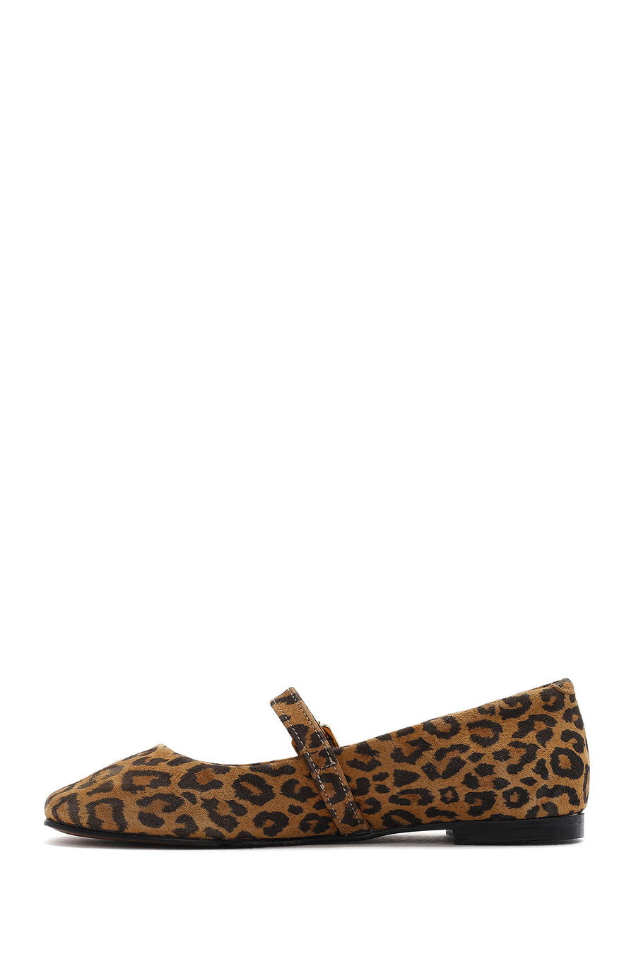 Woman Leopard Strap Suede Leather Ballerine Shoes